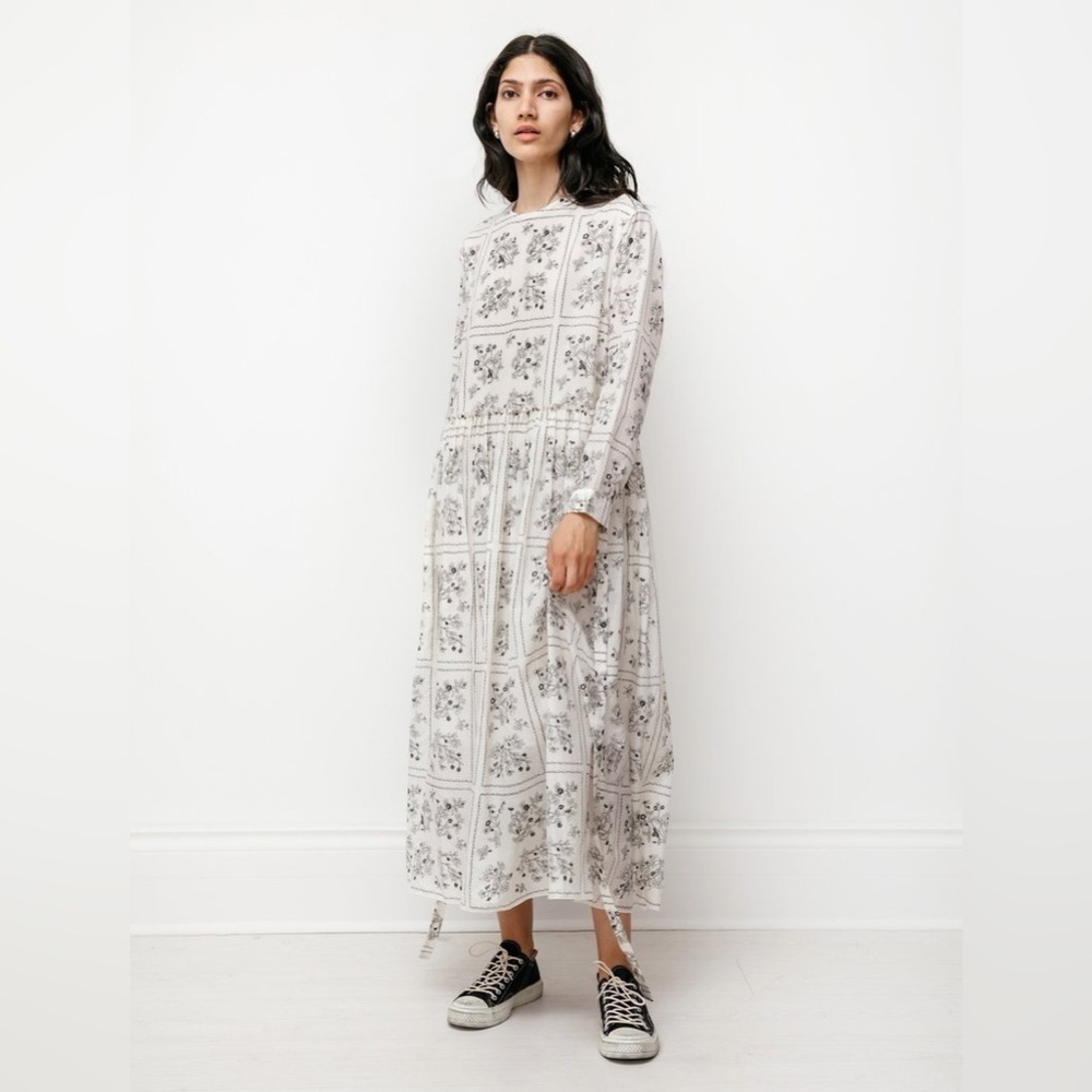 SARA  LANZI 
Long apron dress wild berry print